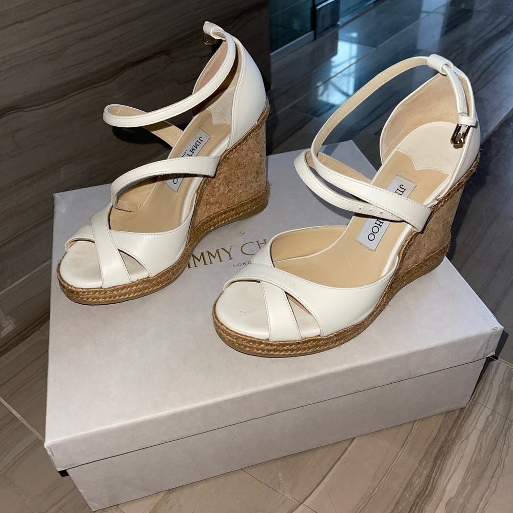 Jimmy Choo leather wedge 7.5